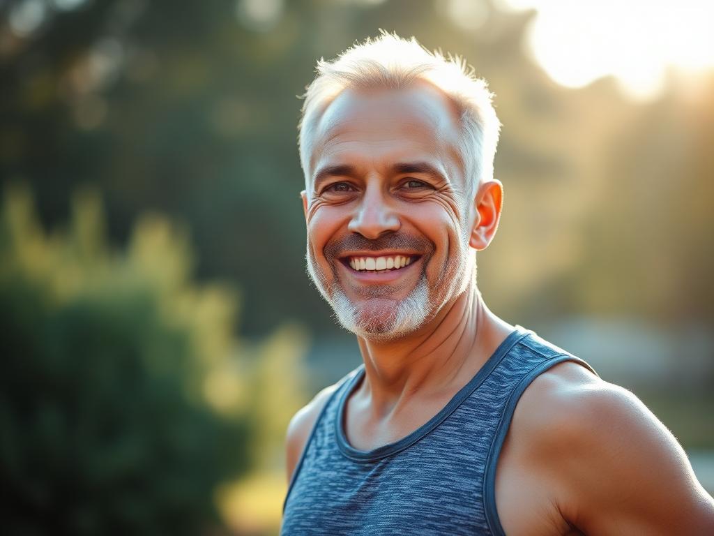 Active man enjoying an energetic morning outdoors
